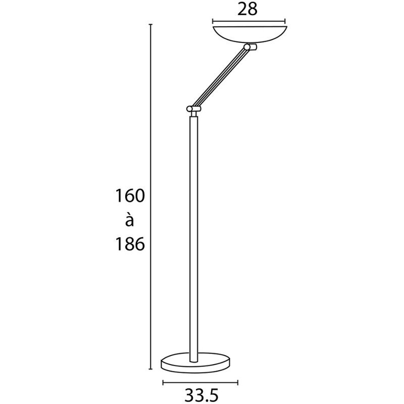 Lampadaire led first unilux articule prise europe noir