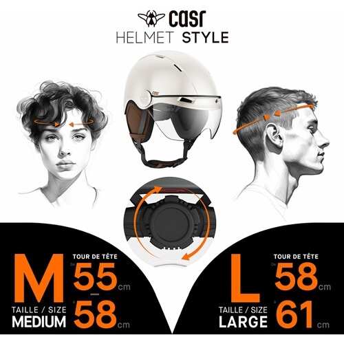 Casque vélo Casr Life Crème avec visière - M