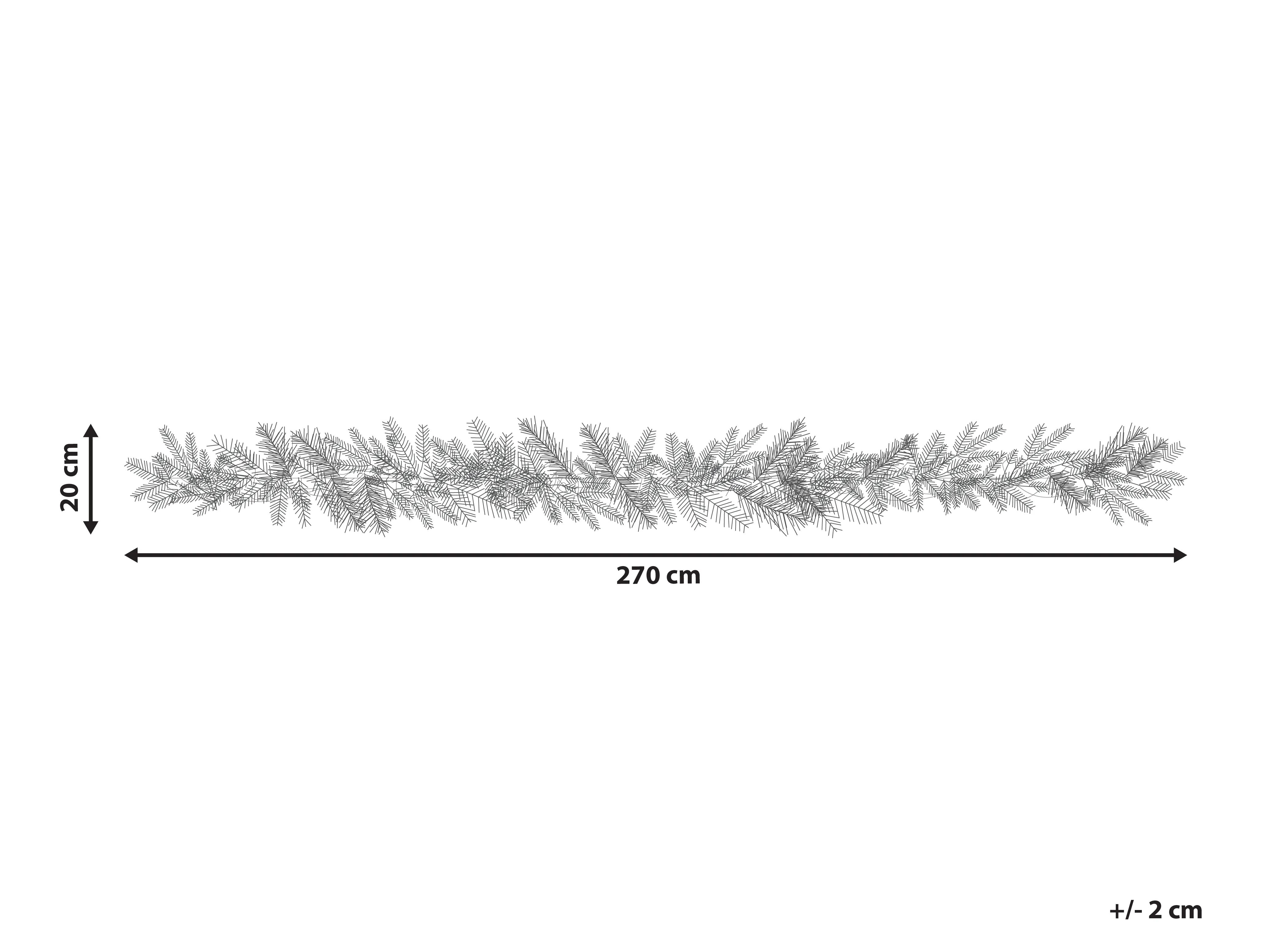 Besneeuwde kerstguirlande LED SUNDO 270 cm Wit