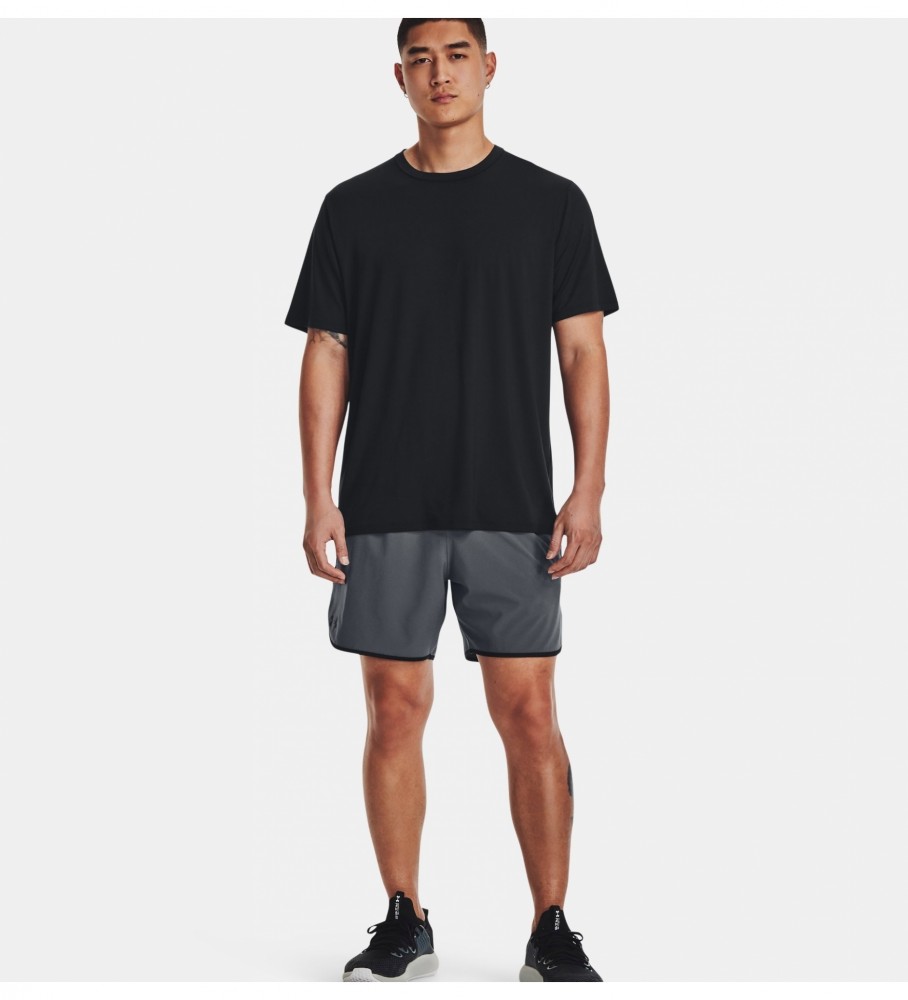 Calça Under Armour UA HIIT cinza, curta, 15 cm