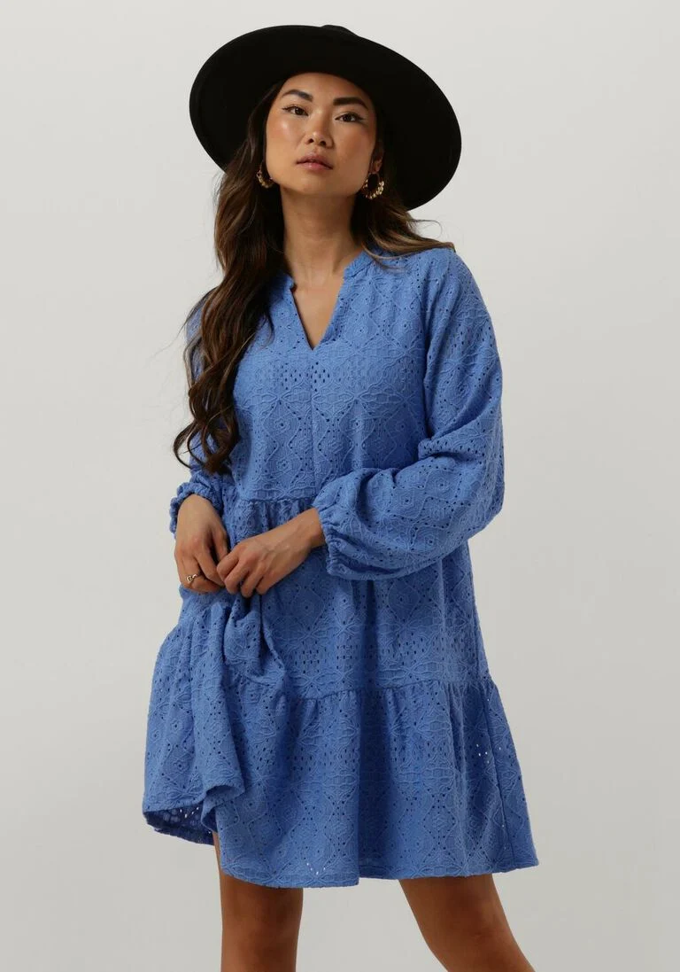 OBJECT lichtblauwe object mini jurk objfeodora gia l/s dress
