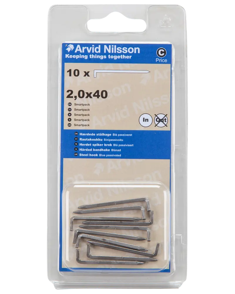 Arvid Nilsson Stålhage hærdet Ø2 x 40 mm 10pk