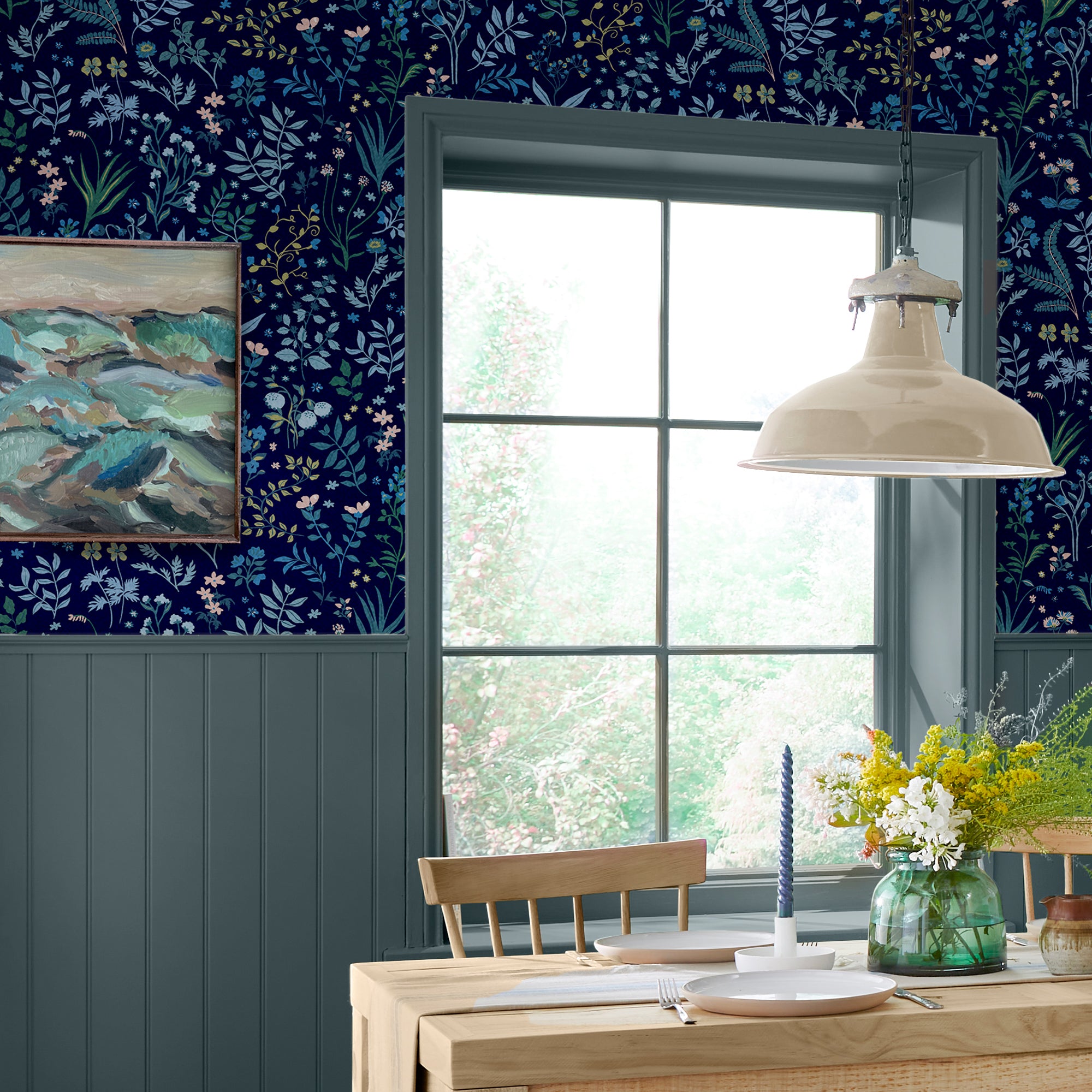 Joules Vliesbehang - Holcombe Floral Navy - 1005x52
