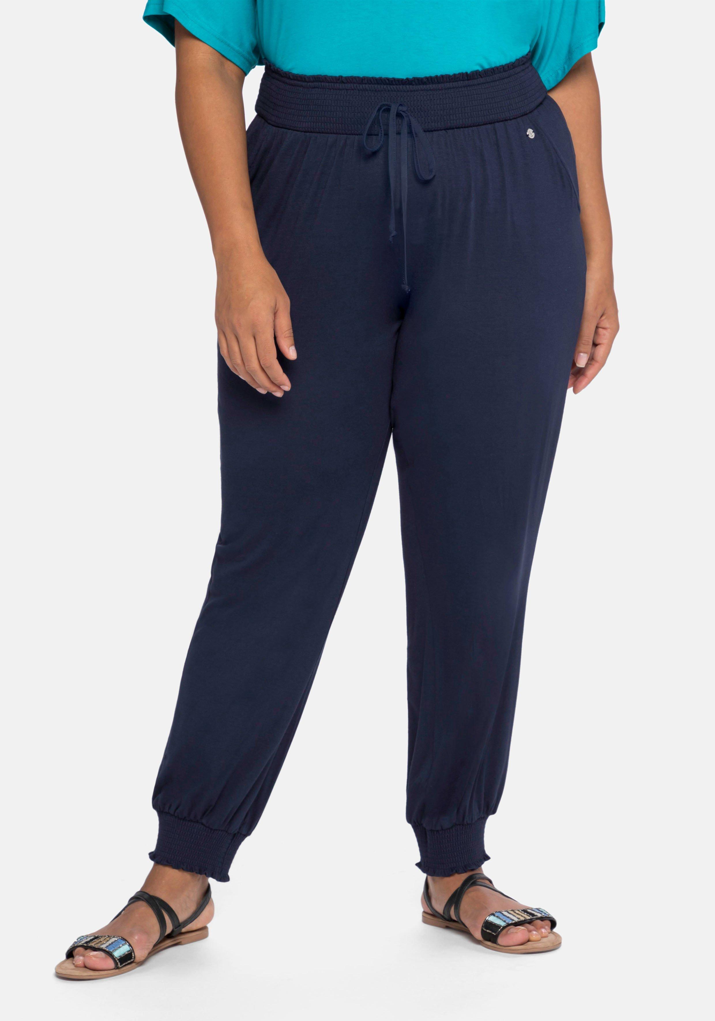 Jerseyhose im Joggpants-Stil, mit gesmoktem Bund