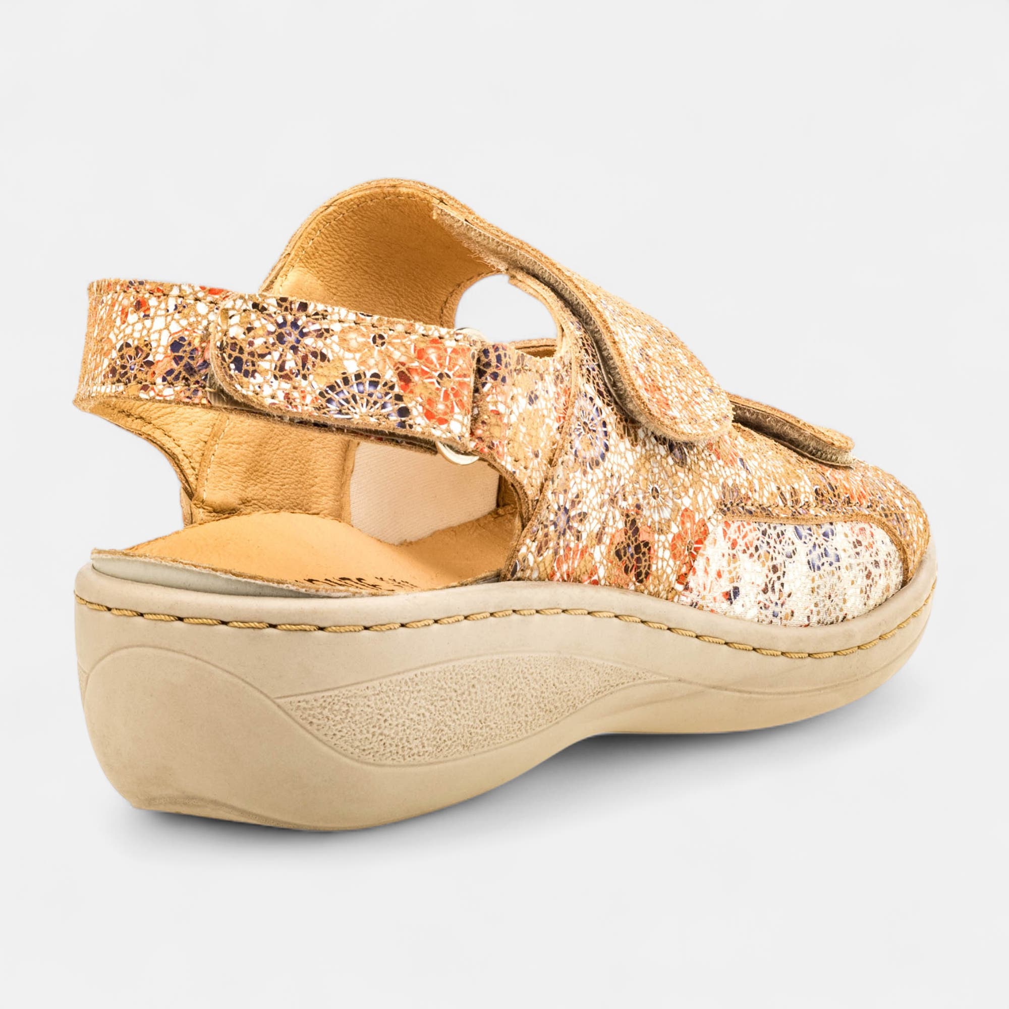 Nu-pieds confort Femme en cuir multicolore