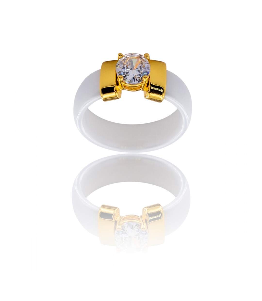 Sublime Coffret Bague Femme Céramique Ornée de Zirconium