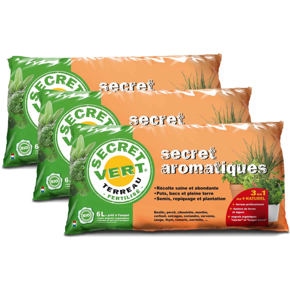 Terreau pour plantes aromatiques 1,5kg (lot de 3)