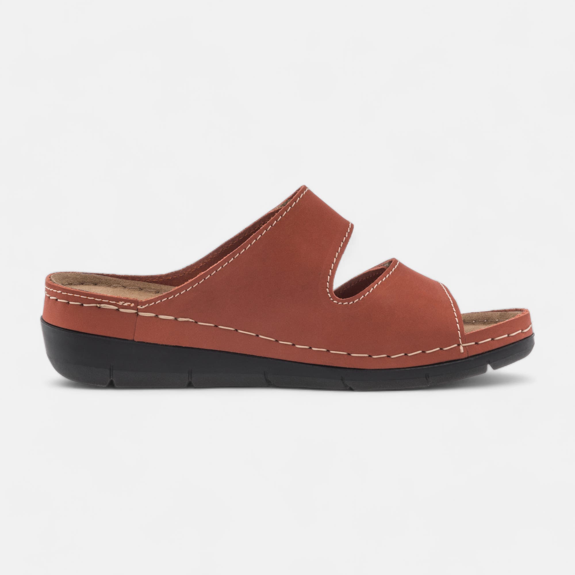 Chaussures confort paramédical Femme en cuir orange