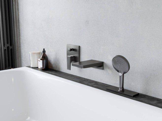 Hansgrohe Metropol inbouw badmengkraan zwart chroom geborsteld
