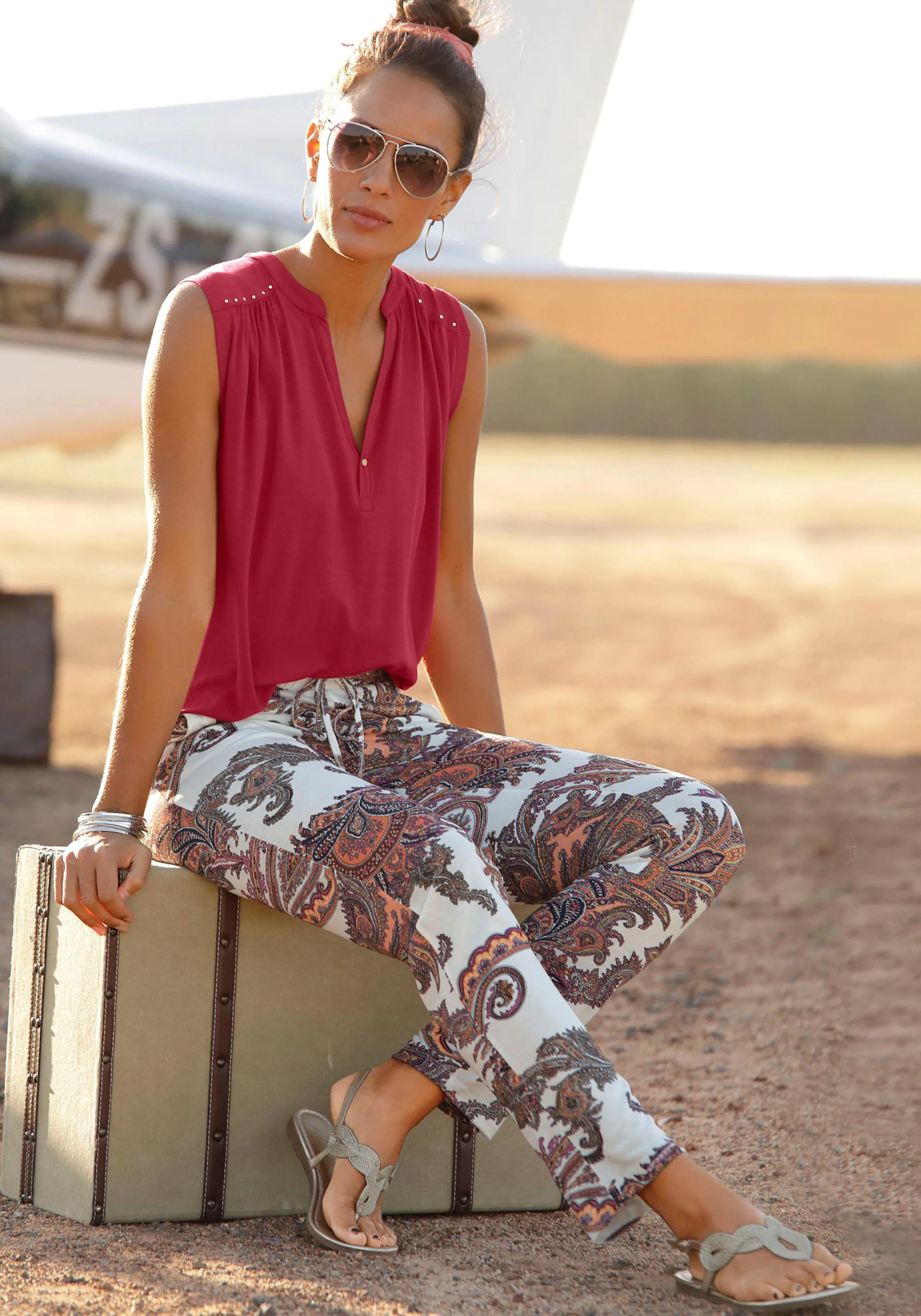 LASCANA Tanktop in dunkelrot