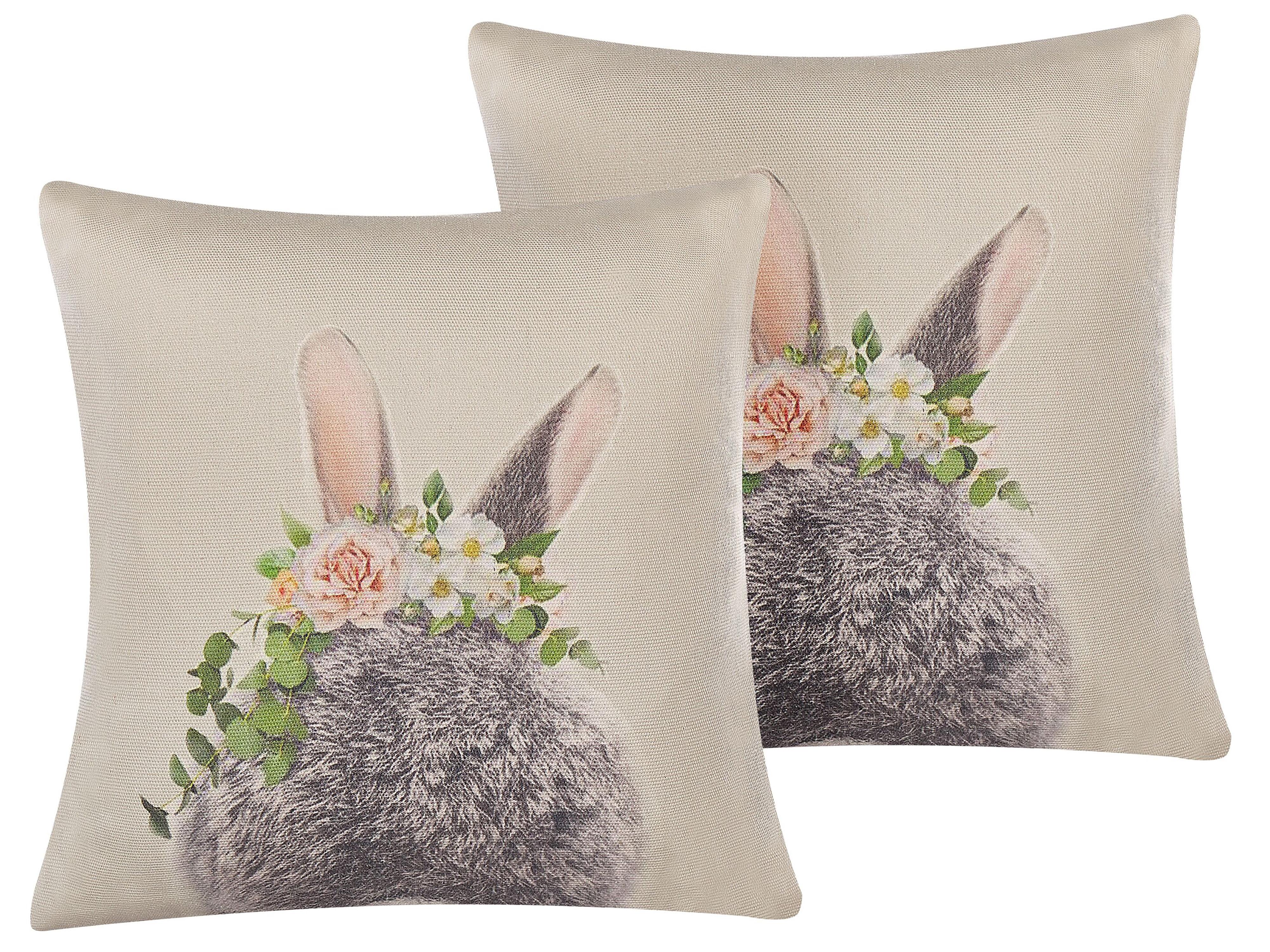 Set van 2 sierkussens FATSIA Katoen 45 x 45 cm Taupe