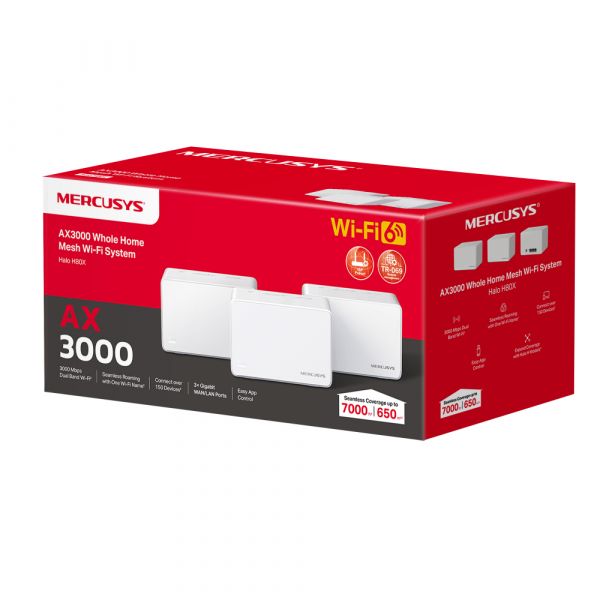 Mercusys Halo H80X (3-Pack) Sistema Mesh AX3000 WiFi 6
