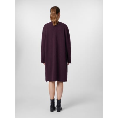 Damen-Langstrickjacke, Aubergine