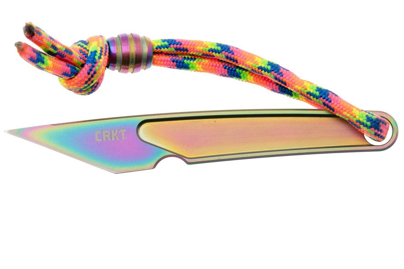 CRKT HangTi Kiridashi 7065P Iridescent Titanium Nitride Titanium, nekmes, Richard Rogers design