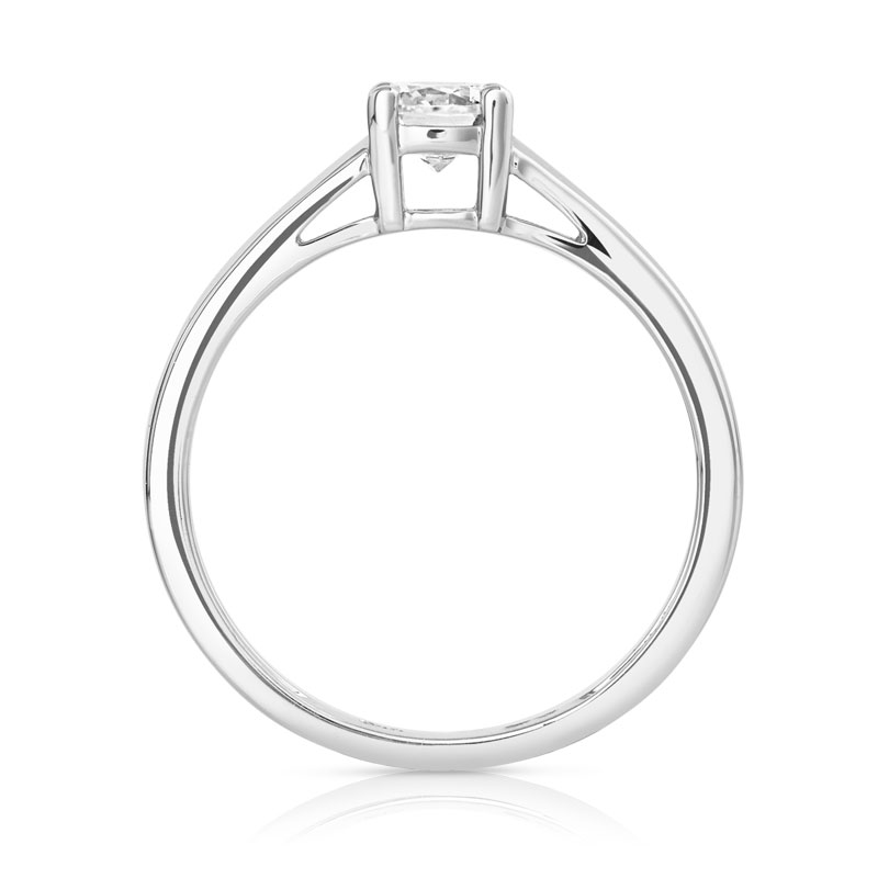 Bague solitaire or 750 blanc diamant 40/100e de carat