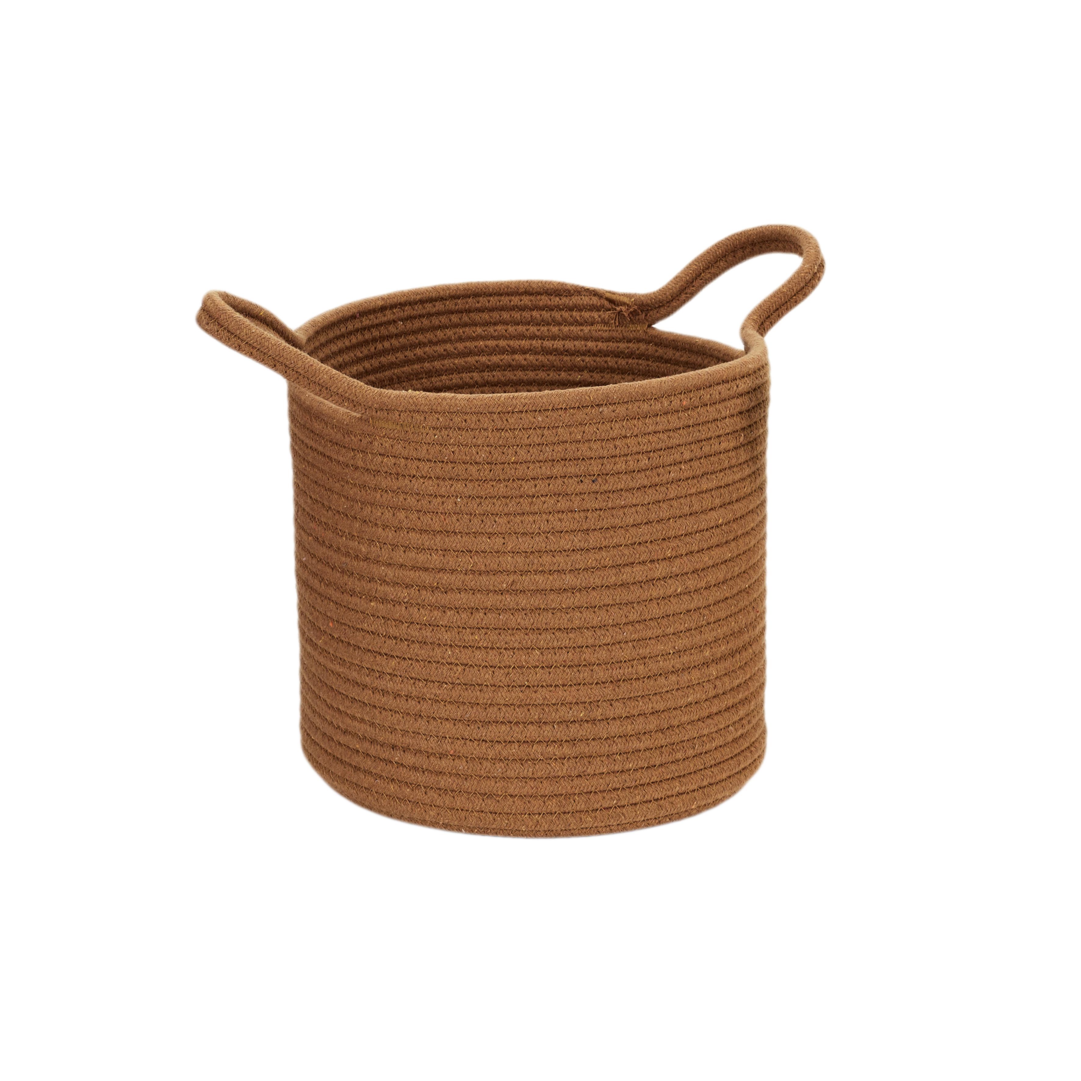 PANIER COTON TERRACOTTA OCRE IVOIRE M