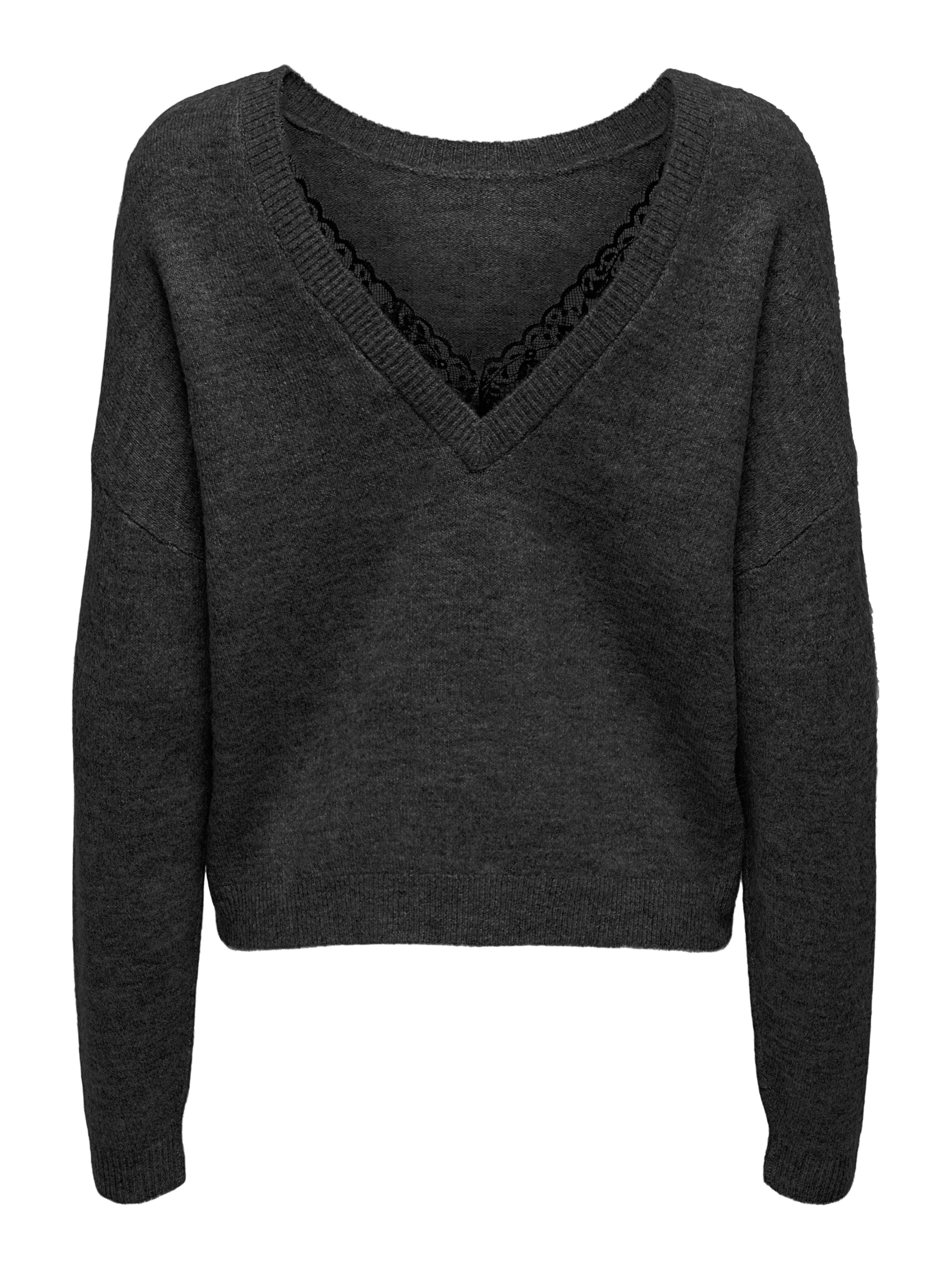 CARMANIFESTA Strickpullover Dark Grey Melange