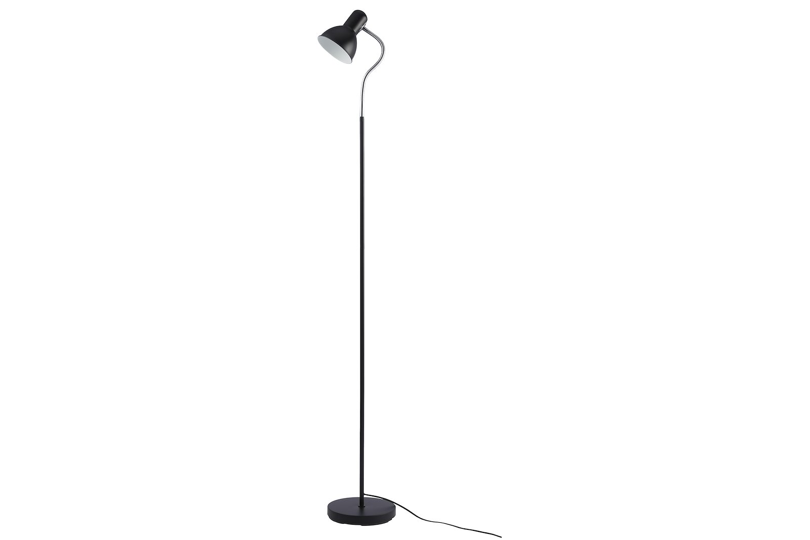 Aina gulvlampe Matt sort Med 180cm ledning og bryter E27 max 18W, anbefaler bruk av LED pære 5W