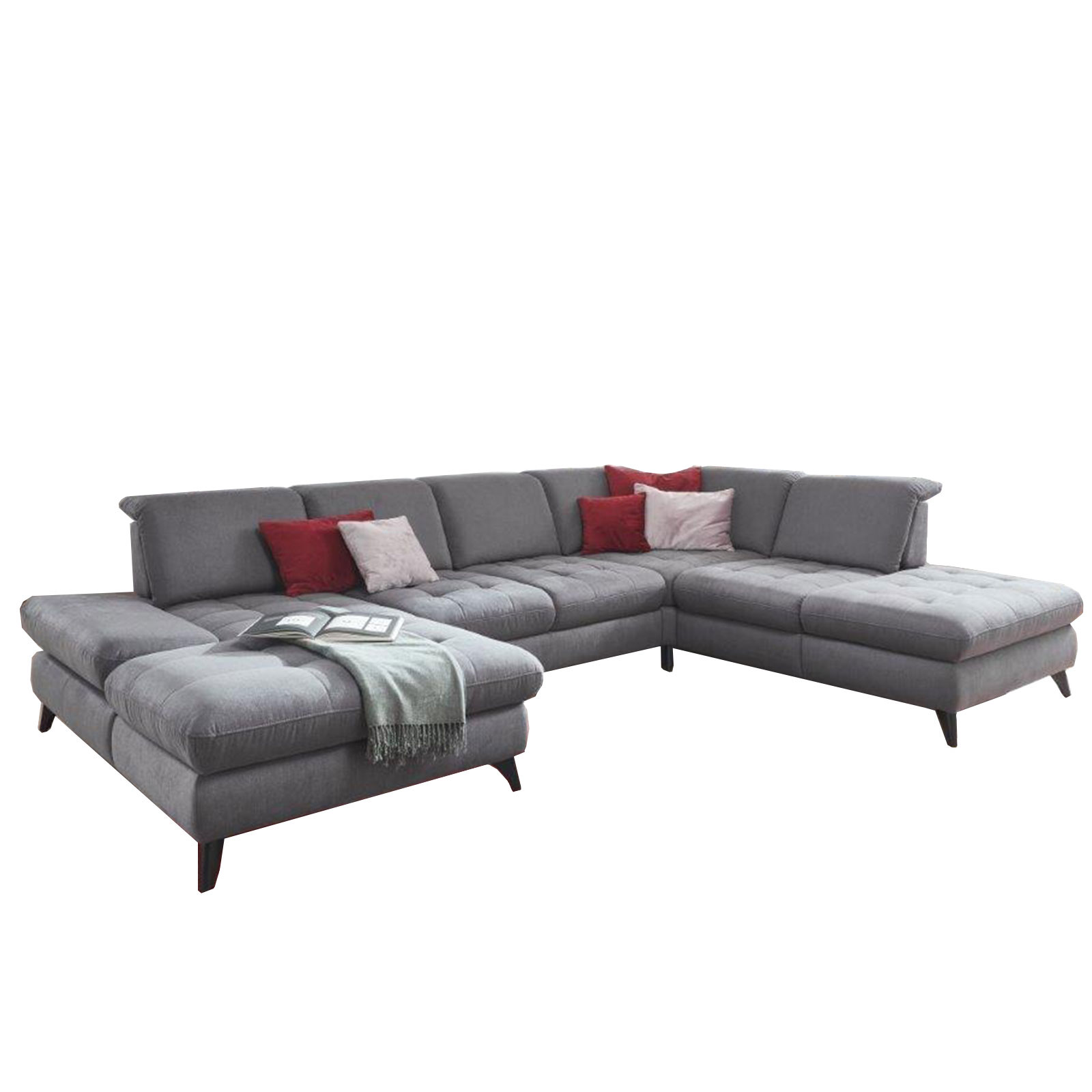 Wohnlandschaft - grau - Recamiere links - Basismodell