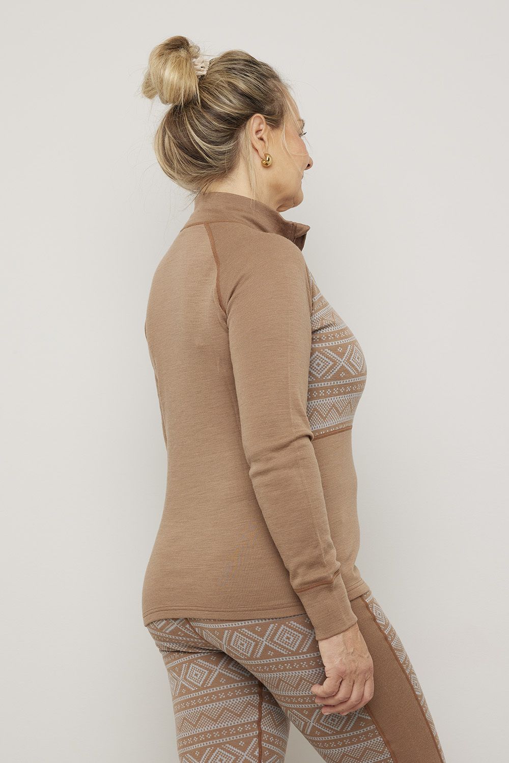 Jacquard polo med glidelås