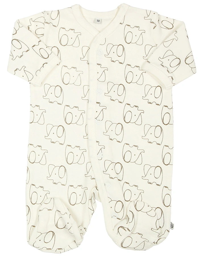 Strampler ANIMAL LIFE 2er-Pack mit Fuß in offwhite