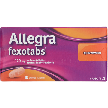 Allegra Fexotabs 120 mg omhulde tabletten, 10 stuks