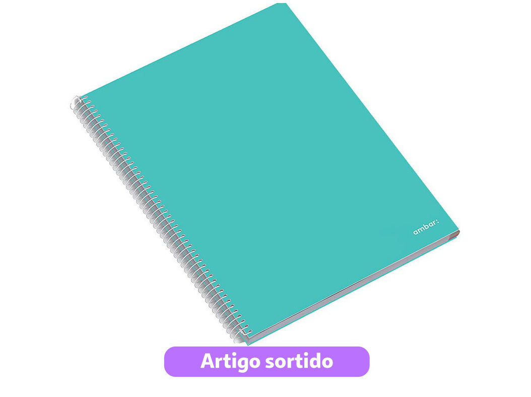 CADERNO ESPIRAL A4 SCHOOL AMBAR PAUTADO 80 FOLHAS CORES SORTIDAS