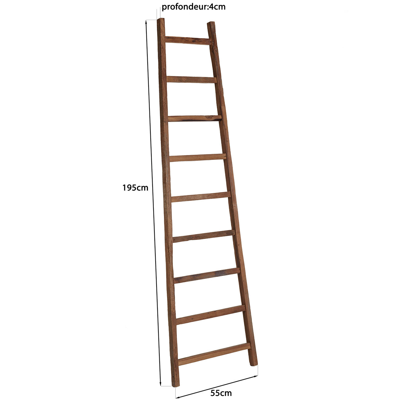 Macabane Porte-serviettes haut sixtine Alida marron - 55x4x195 cm