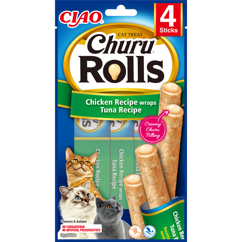 Ciao Kattensnack Churu Rolls Kip - Tonijn40 gr