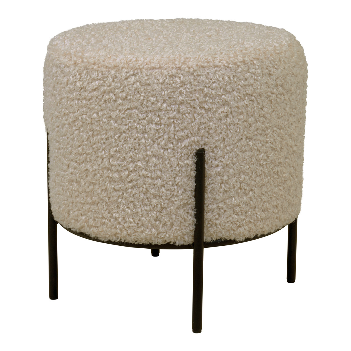 Poef Rosemarie - Schapenvacht - Wit Beige