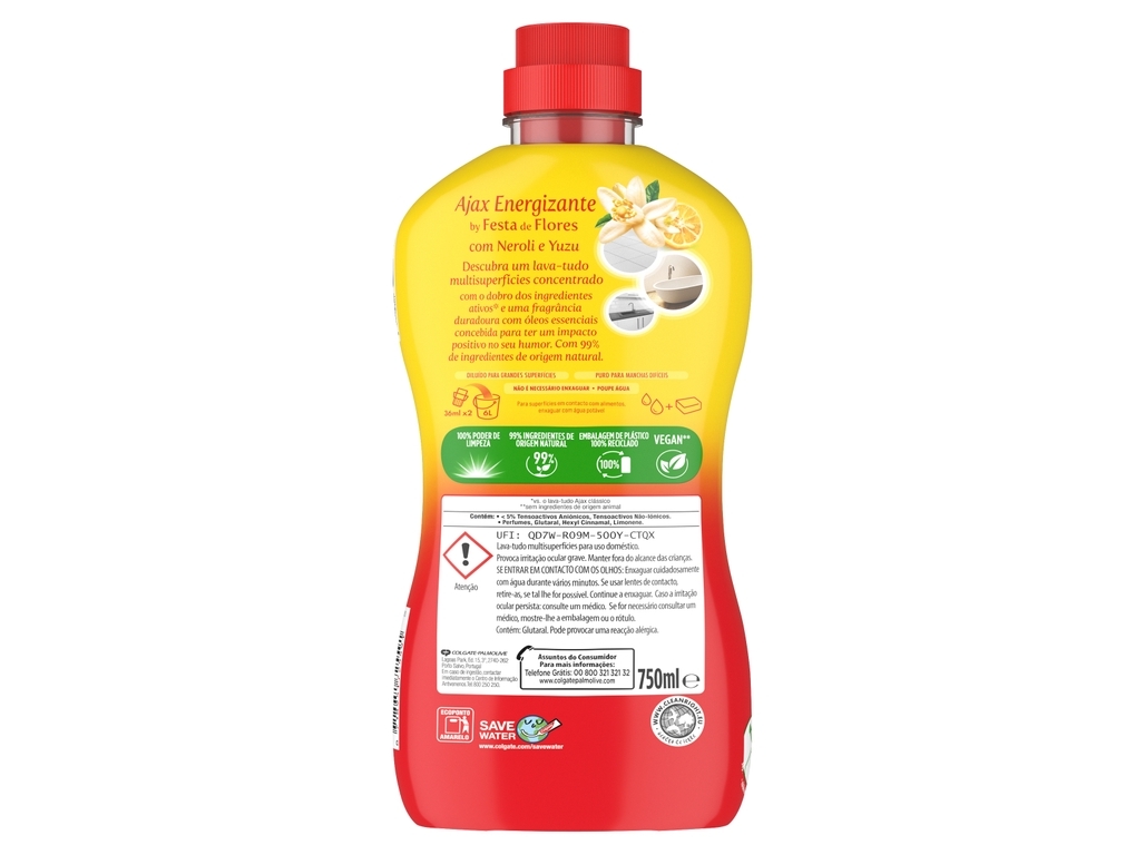 LAVA TUDO AJAX ENERGIZANTE 750 ML