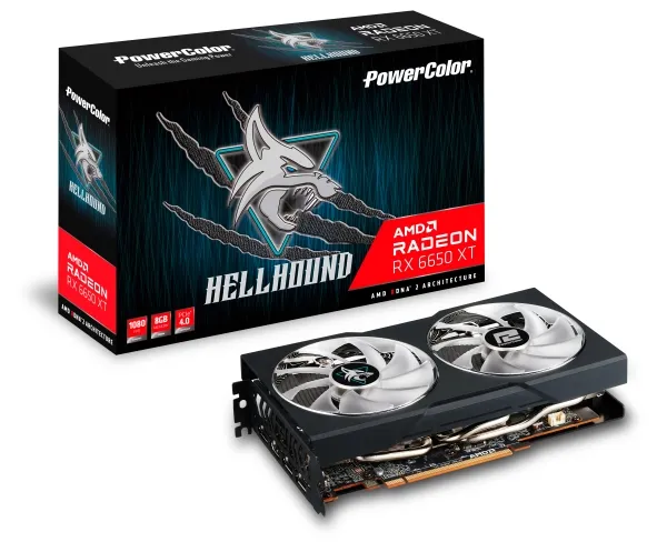 [OUTLET] - PowerColor AXRX 6650XT 8GBD6-3DHL/OC, Radeon RX 6650 XT, 8 GB, GDDR6, 128 Bit, PCI Express x8 4.0, 2 blæser(e)