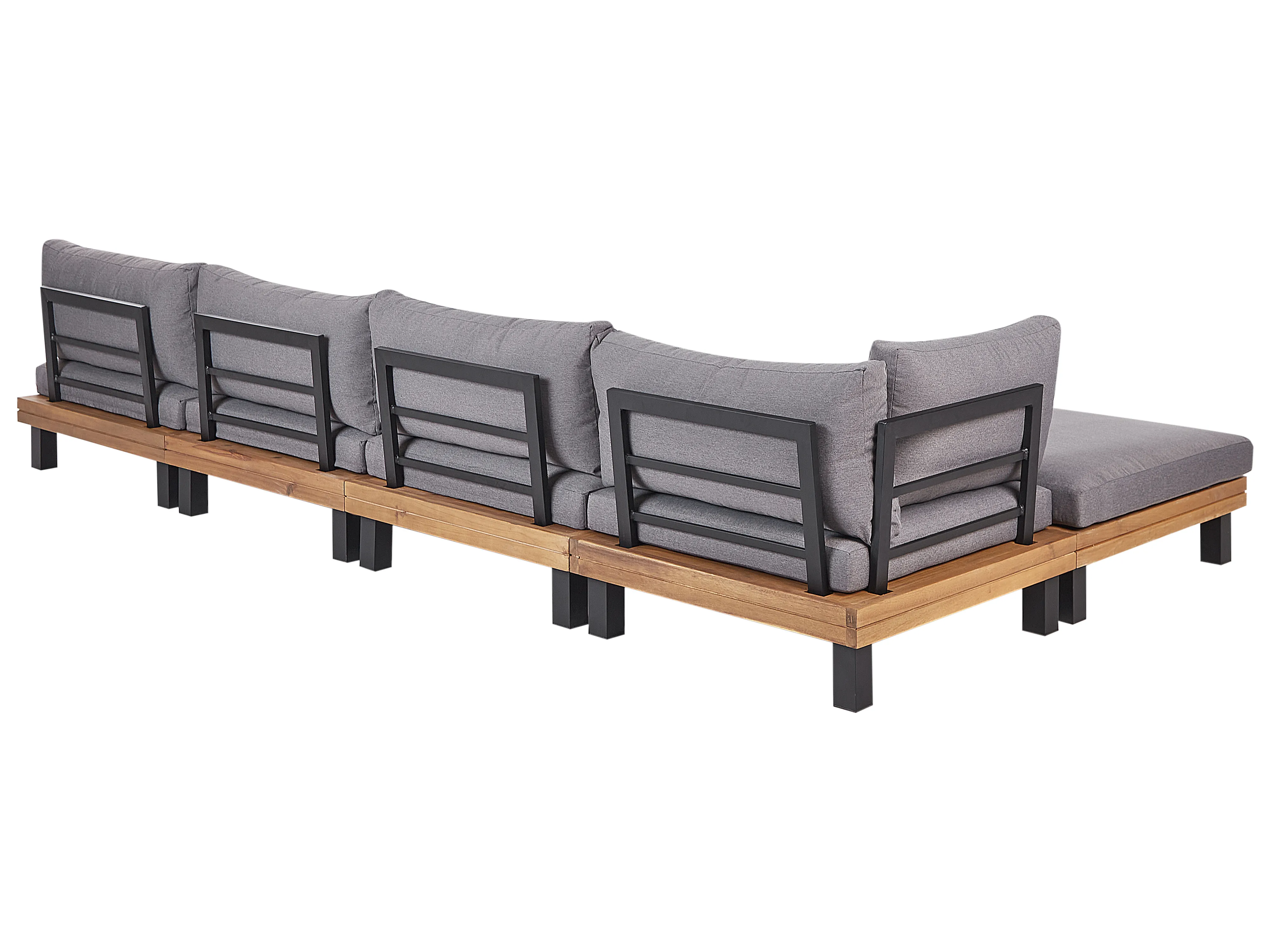 Tuin hoekloungeset met tafel 5-zits FRAZZANO modulair Gecertificeerd acaciahout Grijs