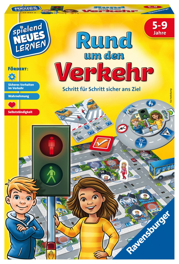 Ravensburger Lernspiel Rund um den Verkehr 24997, Kinderspiel, ab 5 Jahren, für