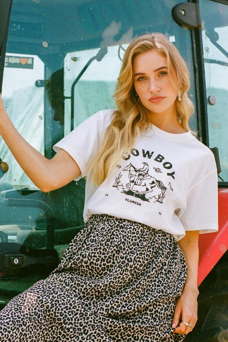 Fluresk witte dames t-shirt