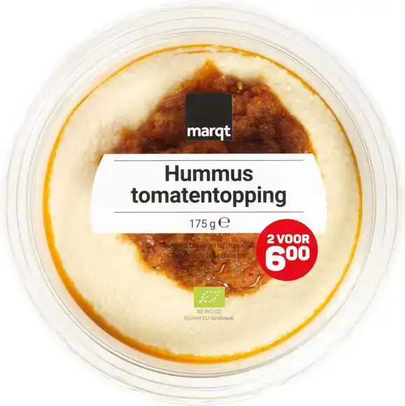 Hummus zongedroogde tomaat