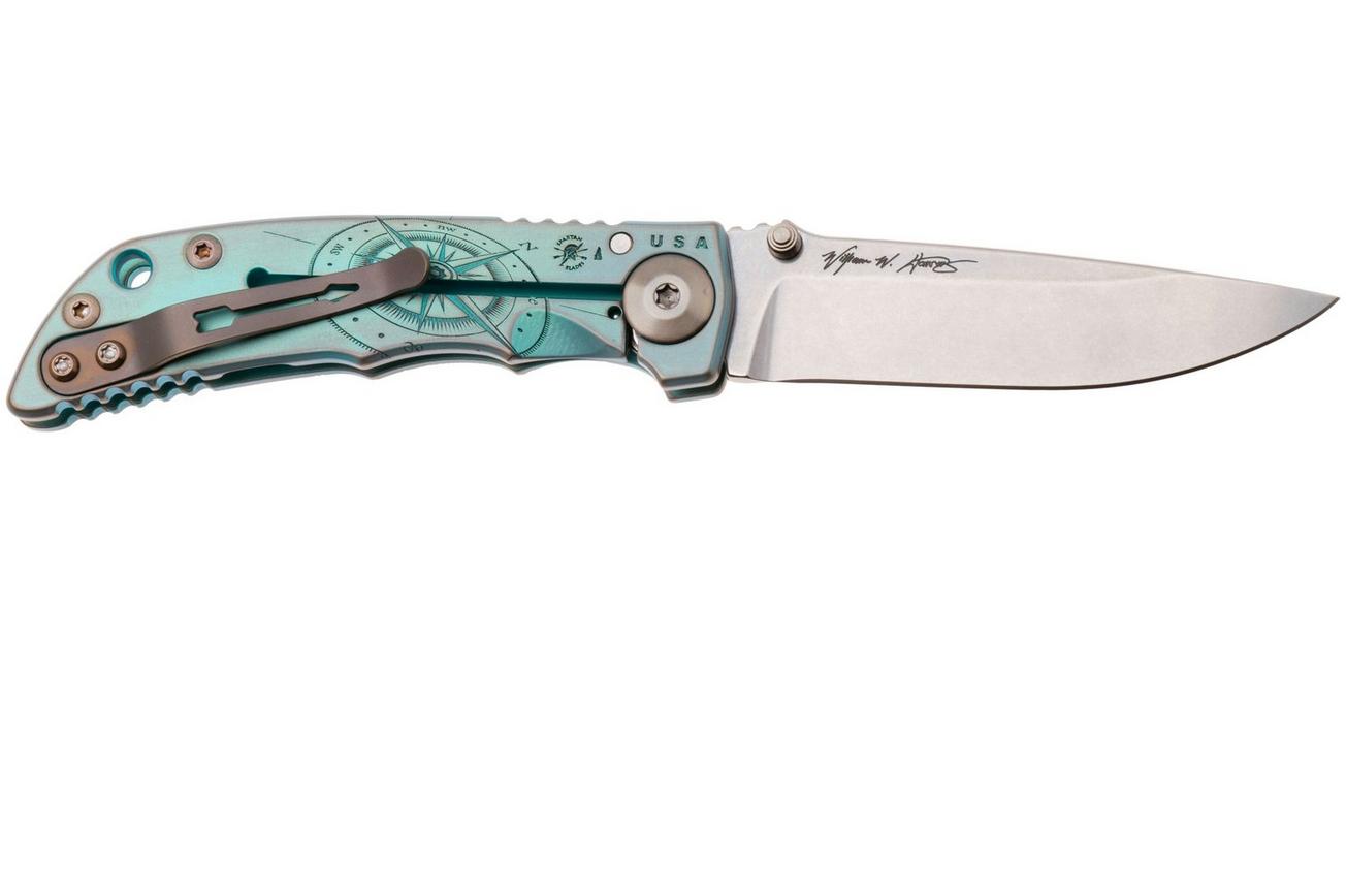 Spartan Harsey Folder 3.25 SF10C-COMPASS, Stonewashed CPM MagnaCut, Compass Green/Bronze Anodized Titanium zakmes