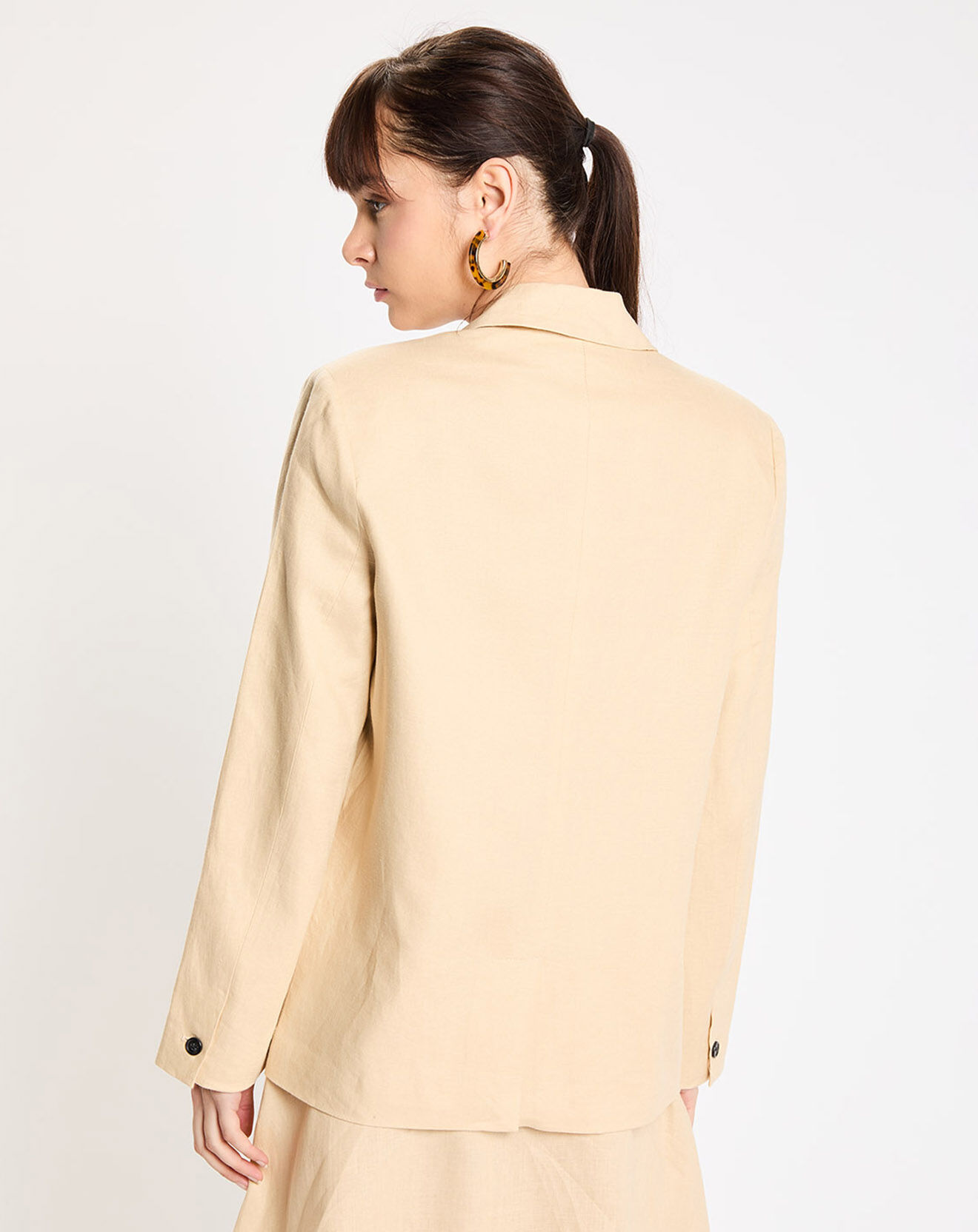 Jodhpur Veste 100% Lin Ruis beige
