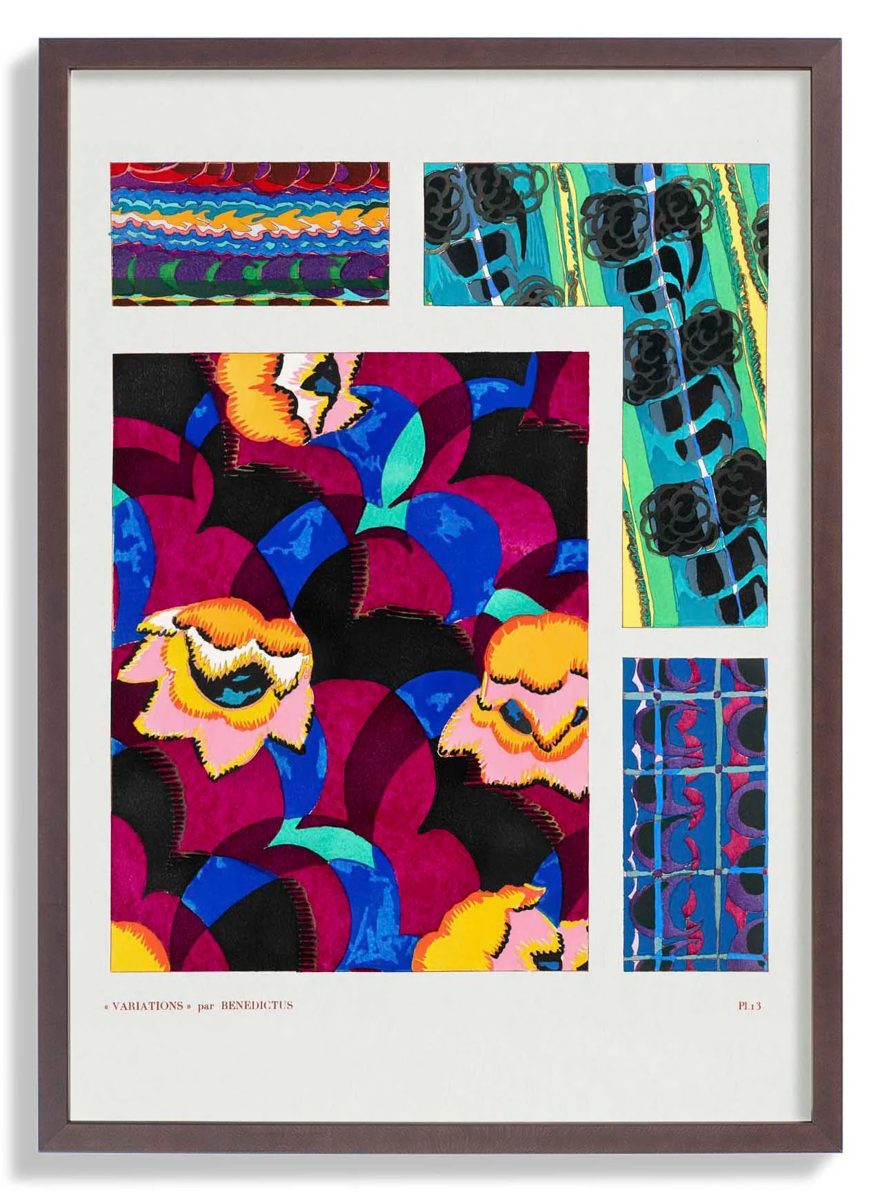Bunte Vintage Art-Déco-Muster, Variation 13 von Édouard Bénédictus