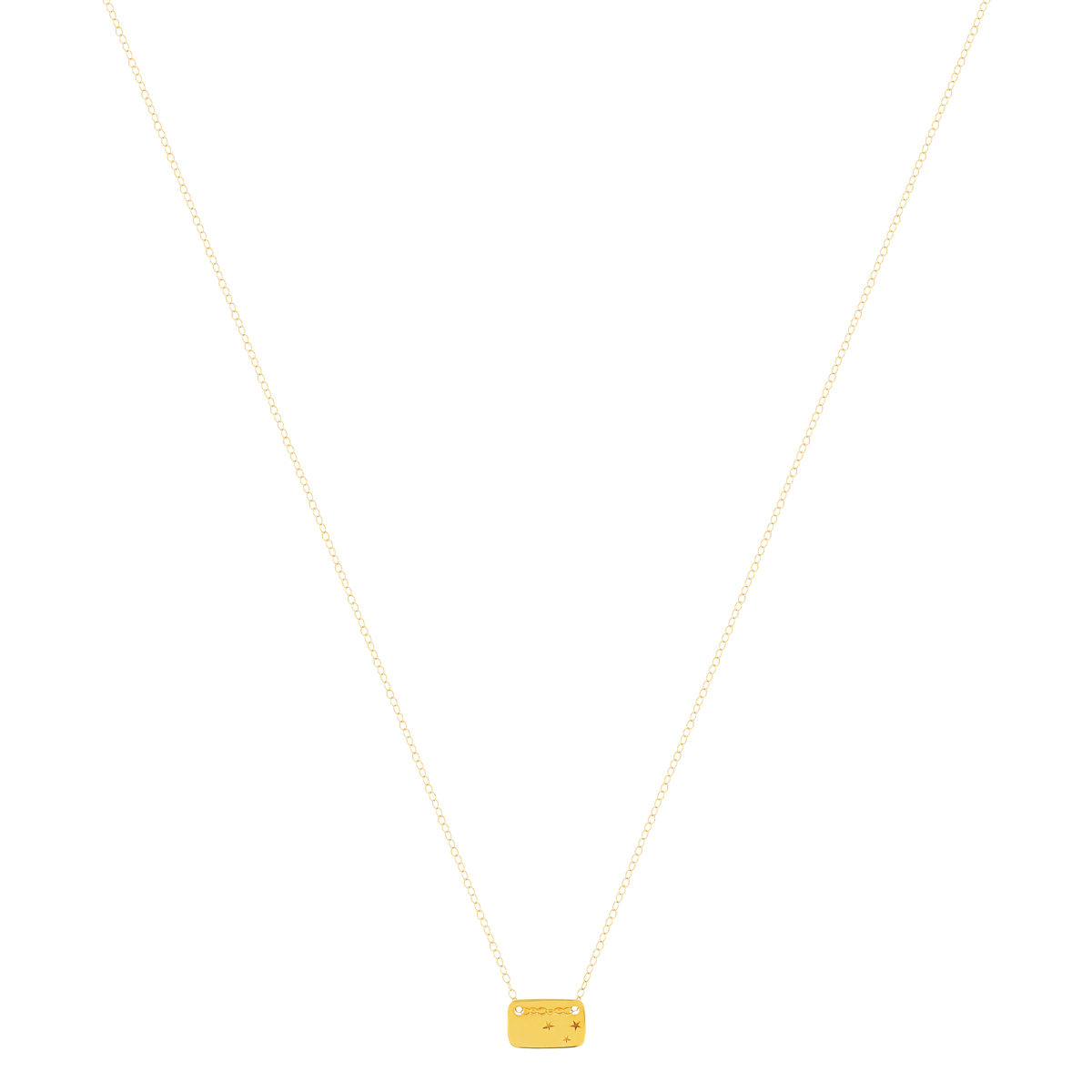 Collier or 750 jaune, motif étoile 45cm
