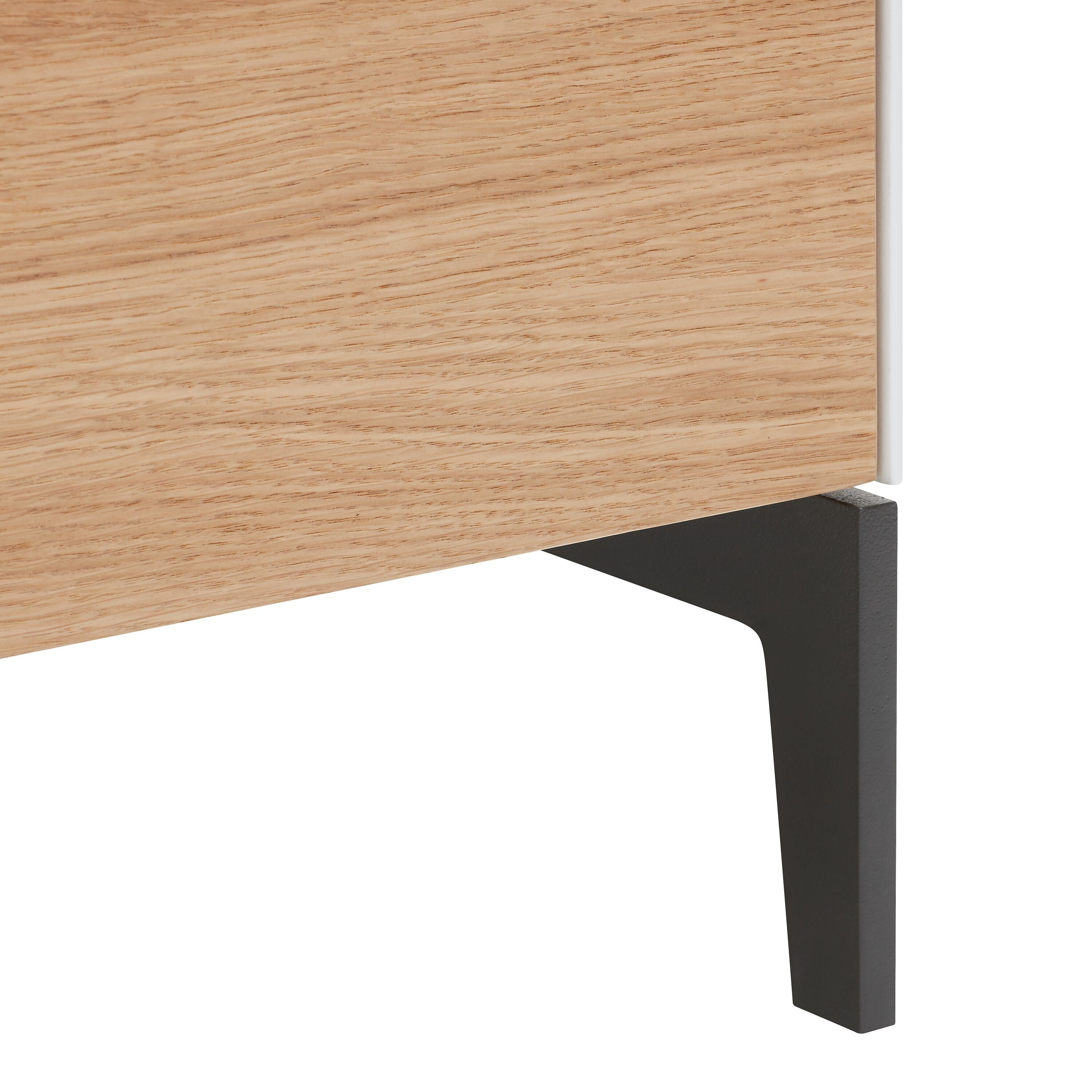 LUX Lowboard - Weiss / Eiche / B: 180.0 cm x T: 46.0 cm x H: 68.0 cm