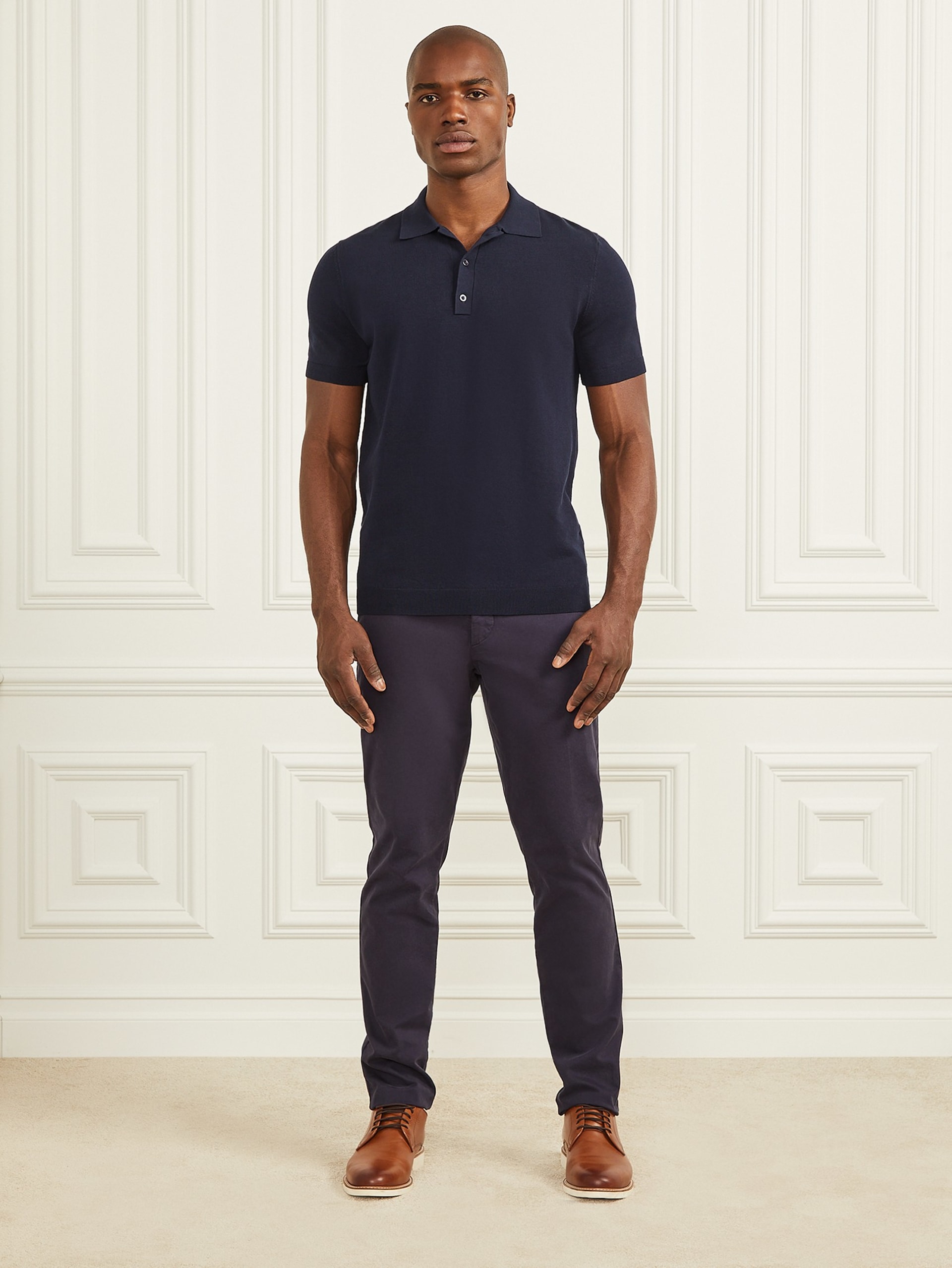 Polo de suéter de desempenho formal