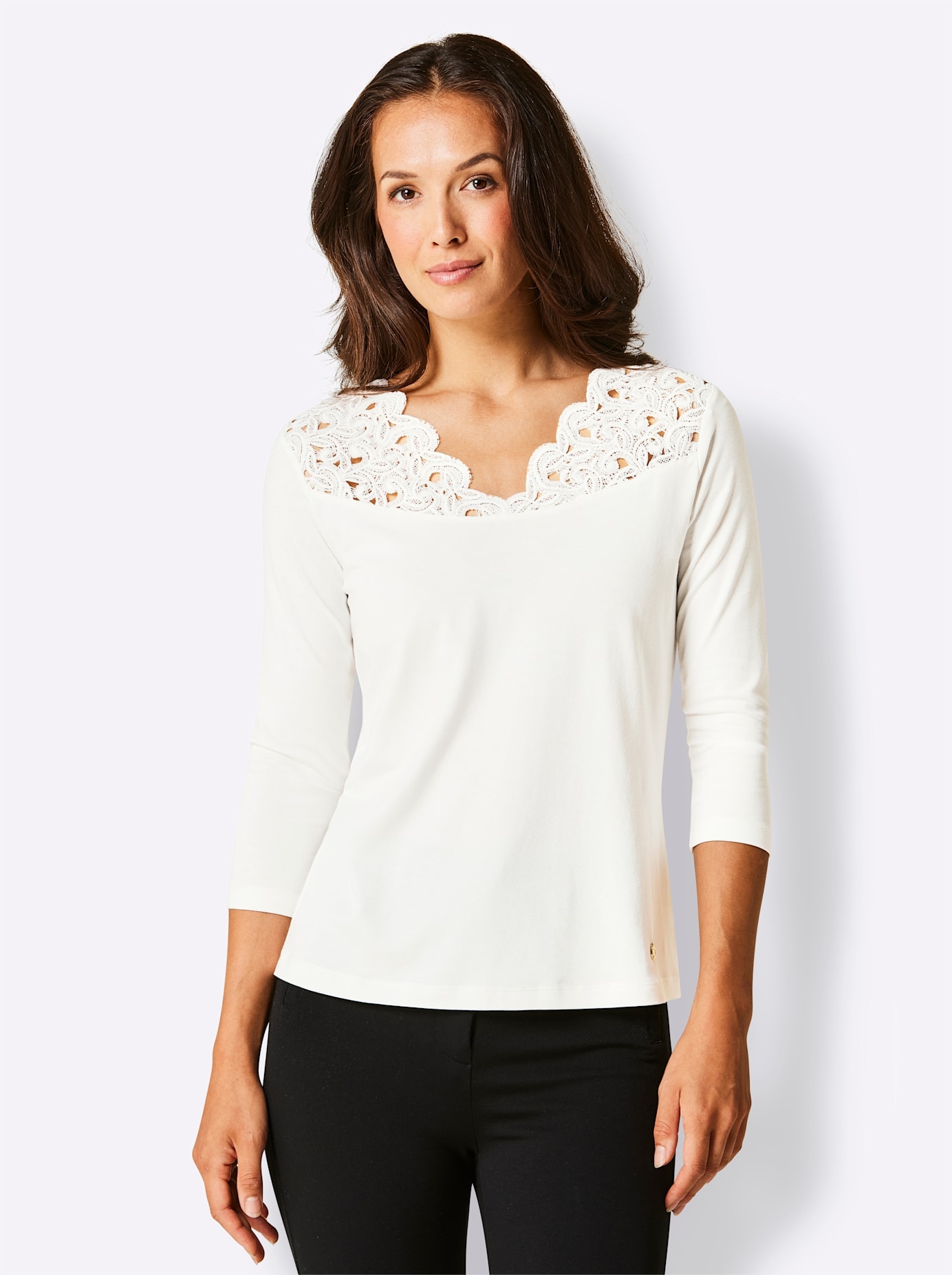 CREATION L PREMIUM V-Shirt »Modal-Baumwoll-Shirt«, 1 Stk.