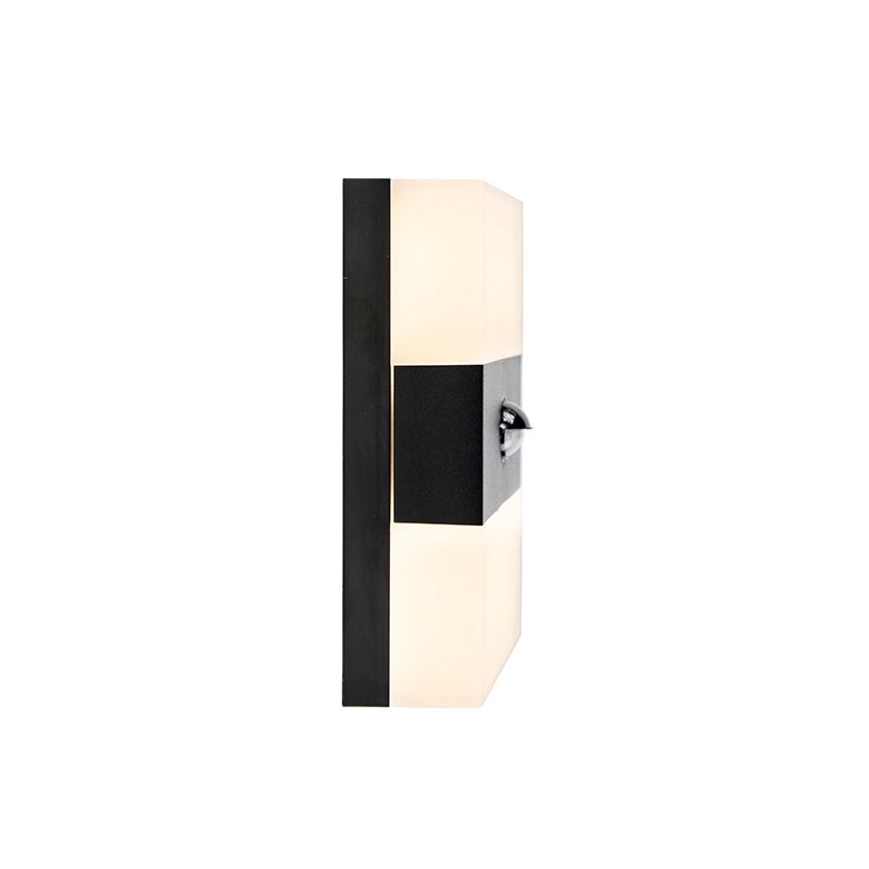 Buitenwandlamp zwart IP44 incl. LED met bewegingsmelder - Dualy