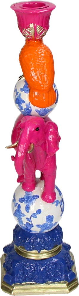 Kandelaar Colour Bomb roze / oranje / blauw 13 x 8,5 x 30 cm
