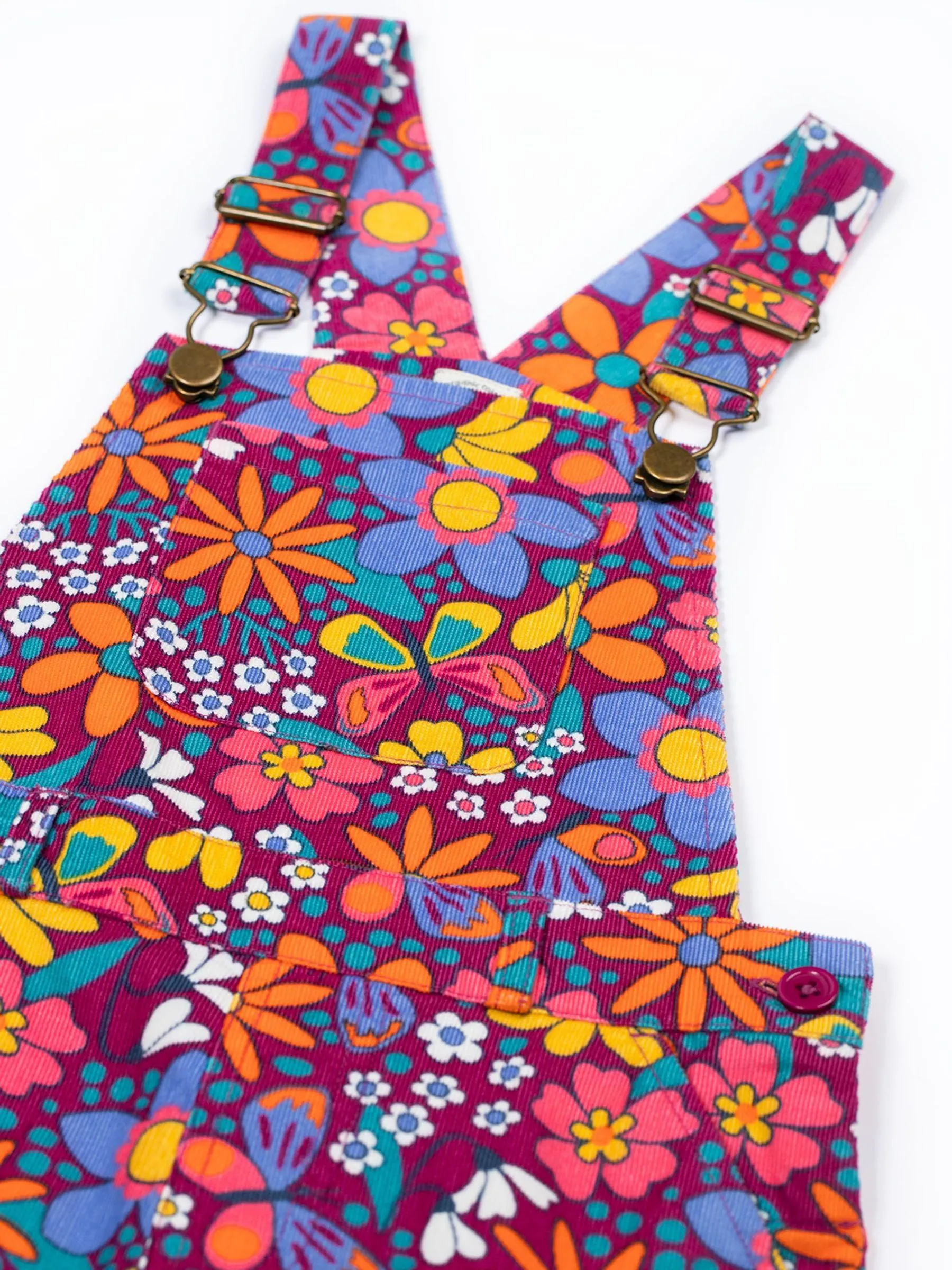 Frugi Purple Frida Flared Dungaree