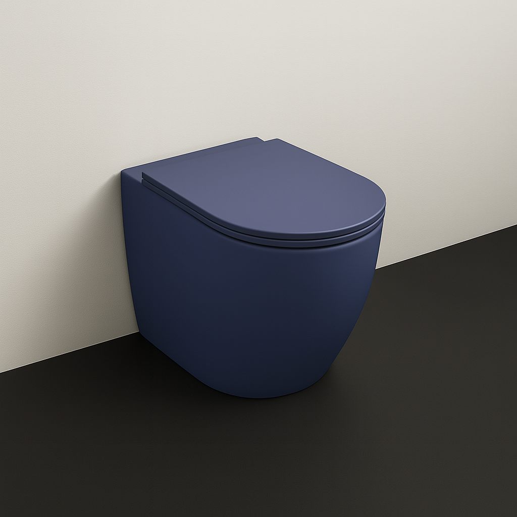 Isvea Infinity staande toiletpot randloos 36.5x52cm blauw