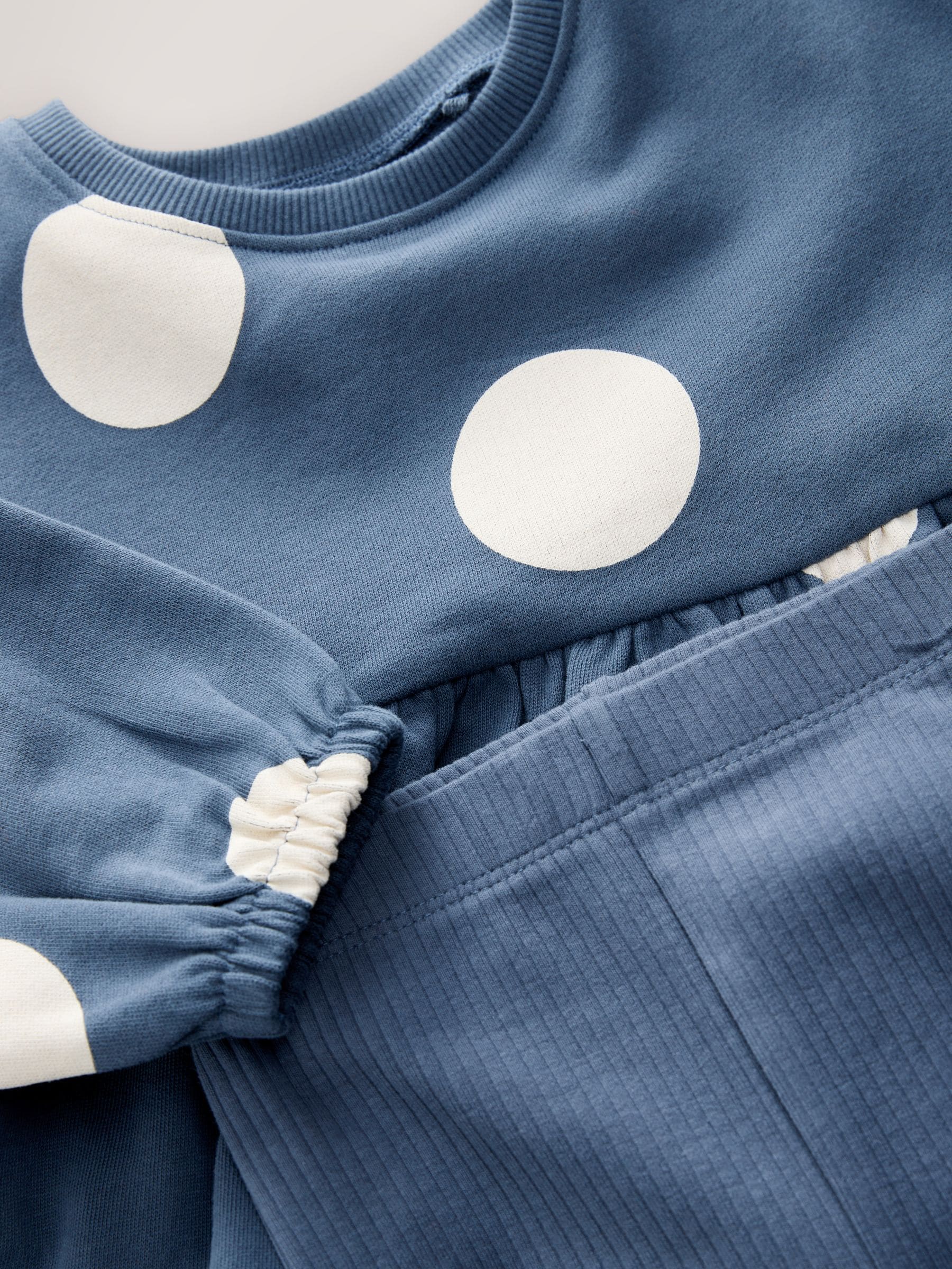 Donkerblauw lieveheersbeestjes - Set met top met peplum en legging met lange mouwen (3mnd-7jr)