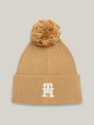 Gorro infantil de tricô com pompom
