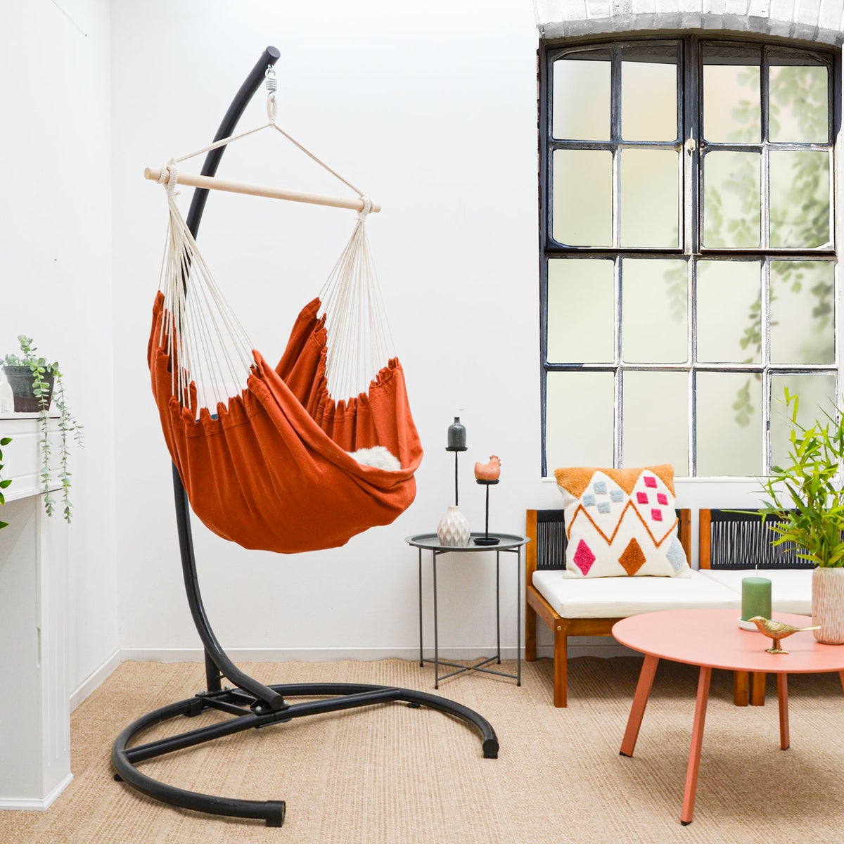 XL hangstoel relaxstoel 155x125cm tot 100kg in terracotta